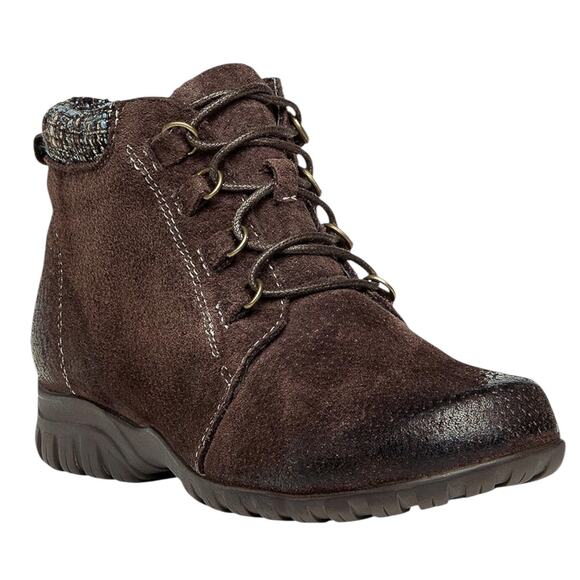 Propet Women's Delaney Suede Ankle Booties Brown Size 9 1/2 XXW